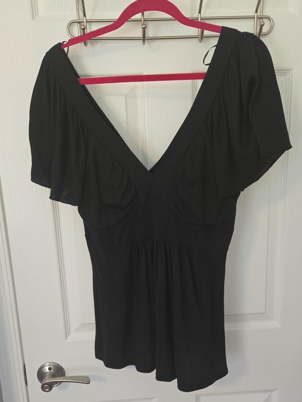 Guess Black V-Neck Flutter Sleeve Camisole